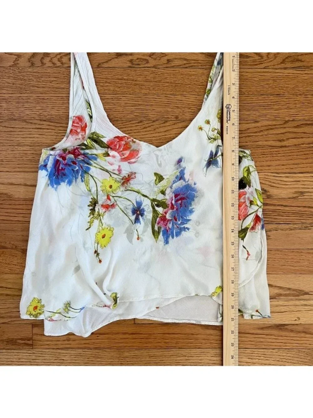 Free People Floral Fairycore Tank Top Cottagecore Ruffle Hem Boho Festival - Picture 10 of 10